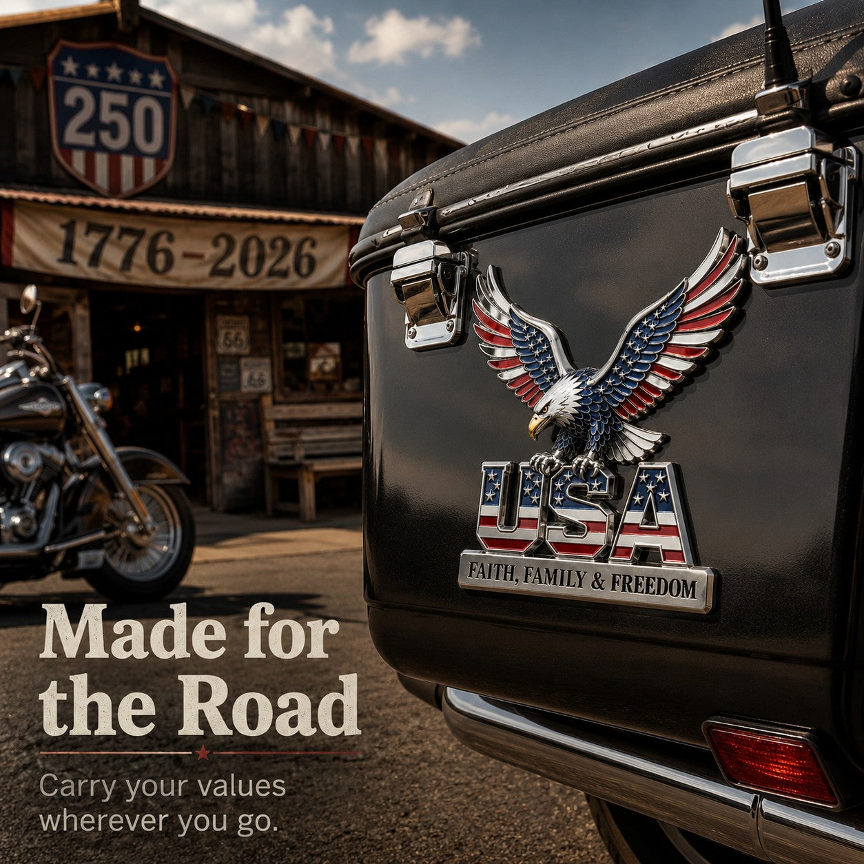★USA Faith, Family & Freedom★ Metal Car Emblem